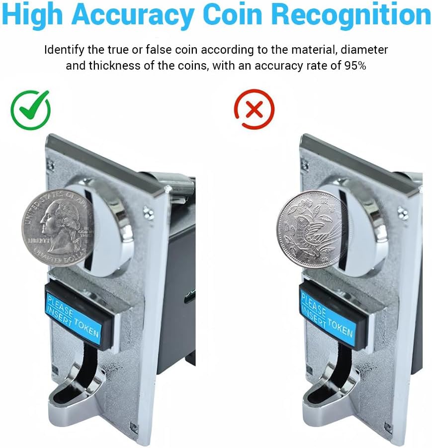 Multi Coin Acceptor Selector Slot,DC 12V for Arcade Game Mechanism Vending Machine High Accuracy 6 Kinds of Coins