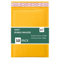 Kraft #7 Bubble Mailers, Self-Seal, Waterproof & Cushioned Padded Envelopes for Shipping, 14.25 x 20 in (10 Pack