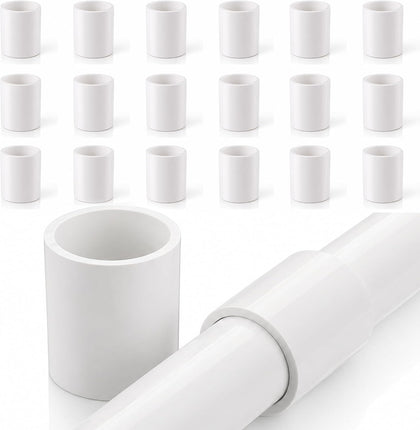 3/4 Inch PVC Coupling Fittings, Fits 1.05" OD SCH40 Pipe, 20 Pack