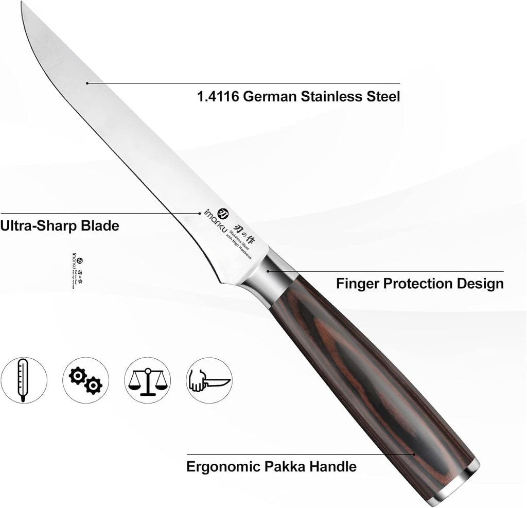 Fillet Knife 6 Inch, German High Carbon Stainless Steel Boning Knife
