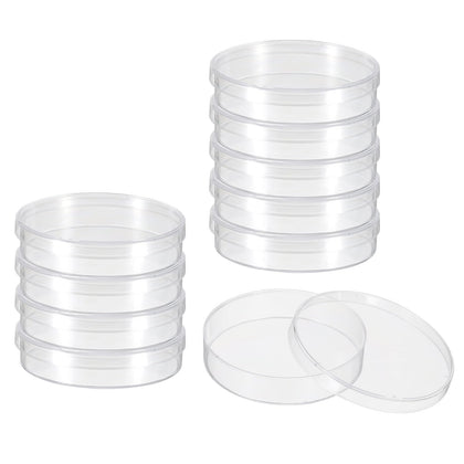 60mm Plastic Petri Dishes with Lid, 10 Pcs Petri Plates Tissue Culture Plate for Lab Science Experiment, Clear