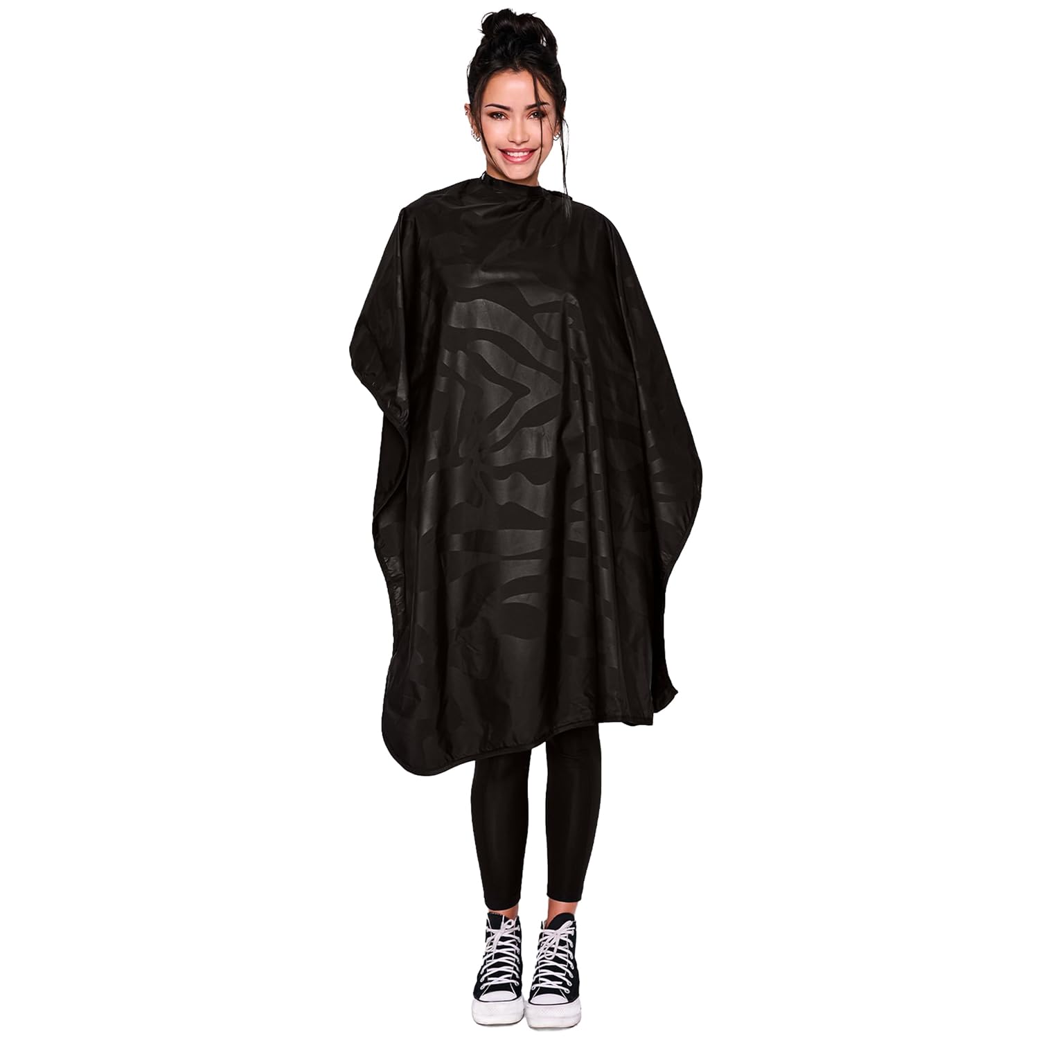 Zephyr Bleach-Proof All Purpose Styling Cape, 45" x 60", Black | Bleach, Color & Chemical Proof Salon Cape