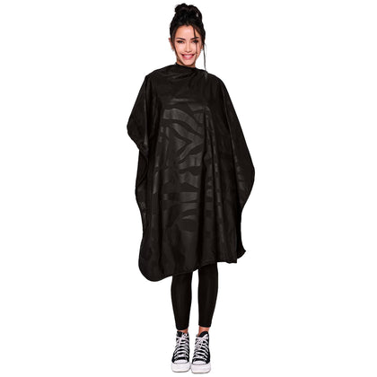Zephyr Bleach-Proof All Purpose Styling Cape, 45" x 60", Black | Bleach, Color & Chemical Proof Salon Cape