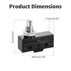 FOCMKEAS 2 Pcs TM-1307 Micro Limit Switch, 15A 250VAC Micro Switch, SPDT