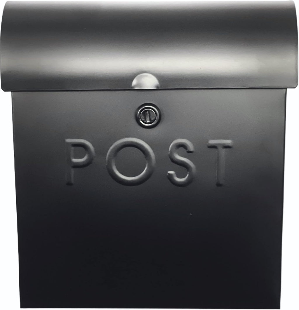 Locking Black Wall Mount Mailbox, Durable Euro Black Mailboxes for Outside, Features Pre Drilled Holes for Easy