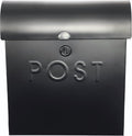 Locking Black Wall Mount Mailbox, Durable Euro Black Mailboxes for Outside, Features Pre Drilled Holes for Easy