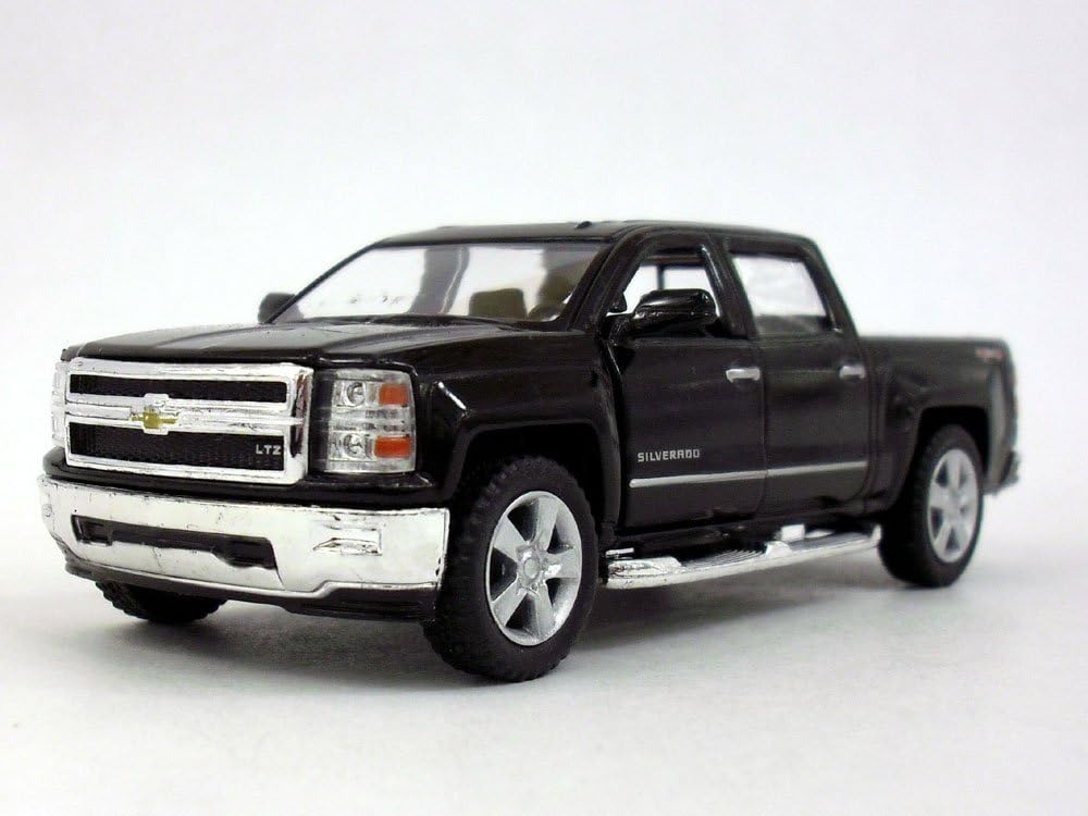 2014 Chevrolet Silverado LTZ Crew Cab 4x4 1:46 Scale 5" Die Cast Metal Model Pick-up Truck Toy (Black)