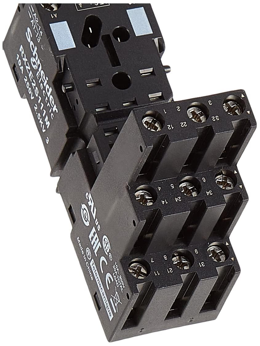 Relay Socket, Standard, Square, 11 Pin, 10A