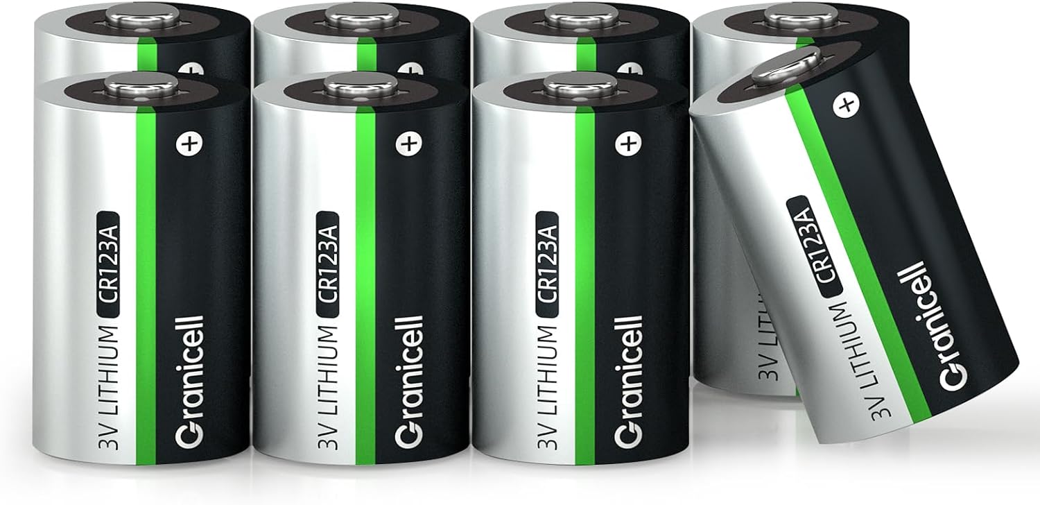 CR123A 3V Lithium Battery 8 Pack 123A Lithium Batteries for Flashlight Camera Alarm Security System Sensor