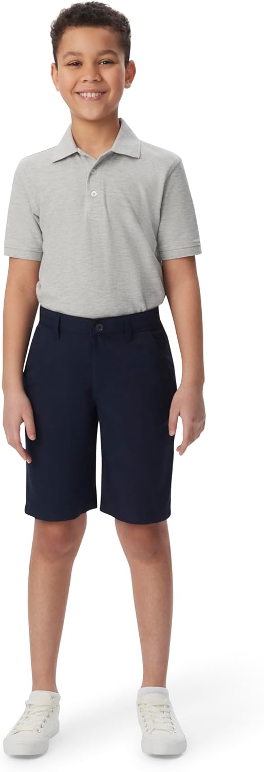 Boys' Flat Front Microfiber Performance Stretch Short