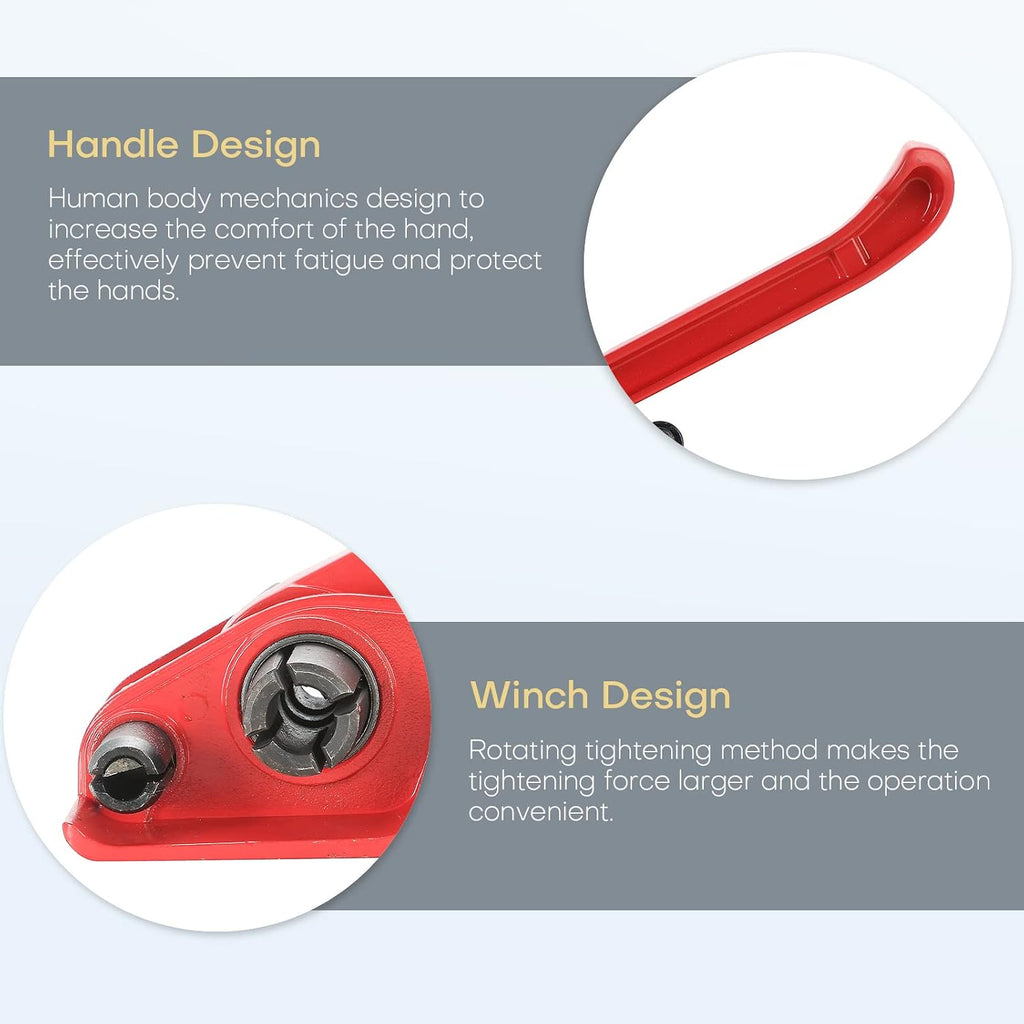 Poly Strapping Tensioner & Cutter Manual Strapping Tools (Red) | Heavy Duty Manual Strapping Tensioner Cutter Cord