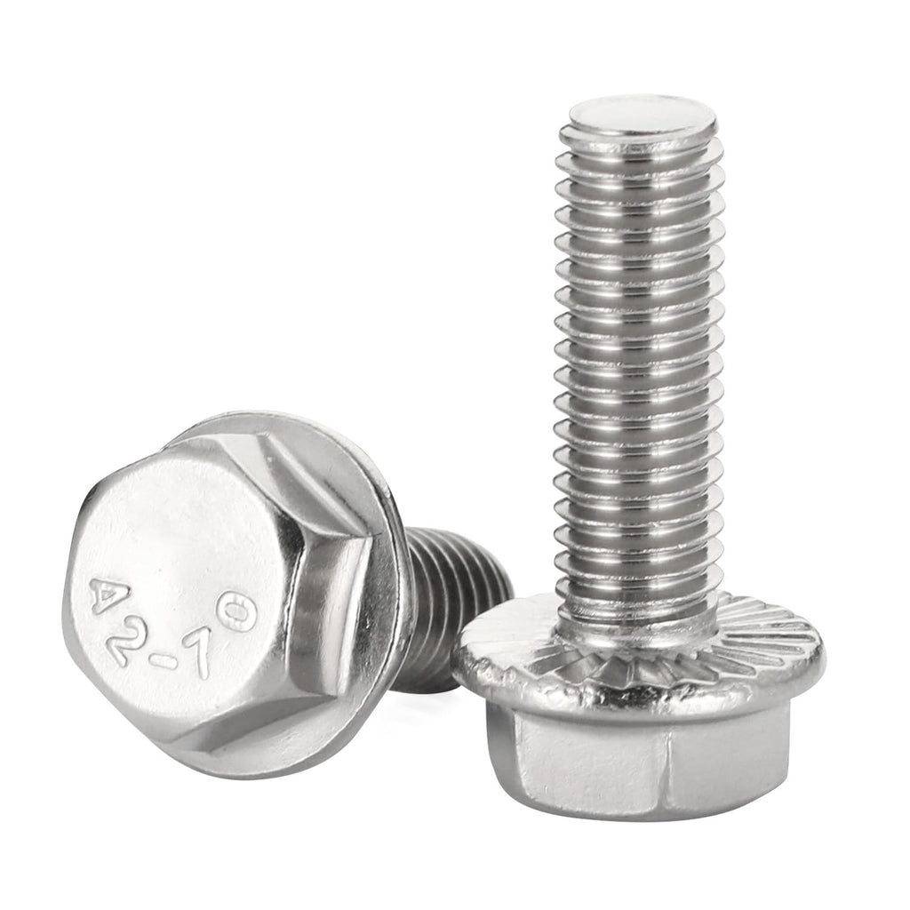 5/16-18 x 3/4" Flange Hex Head Bolts, Stainless Steel 304, Fully Threaded, 15 PCS