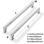 5 Pack 12 Inch Hole Center Polished Chrome Cabinet pulls Heavy Duty Solid Hardware for bathrooms Dressing Tables