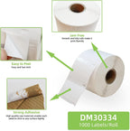 Compatible 2-1/4" x 1-1/4" Direct Thermal Labels Replacement for DYMO 30334 Barcodes Address Postage, Compatible with