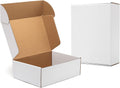 White Shipping Boxes 12x9x4" 20 Pack- Corrugated Cardboard Mailing Box for Small Business, Tab Locking Literature