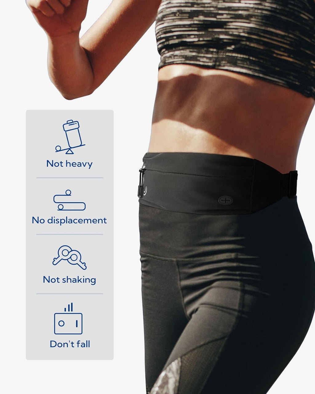 Running Belt Fanny Pack:Phone Holder Belt for Men Women | Lightweight, Soft and breathable fabric,SBS zipper