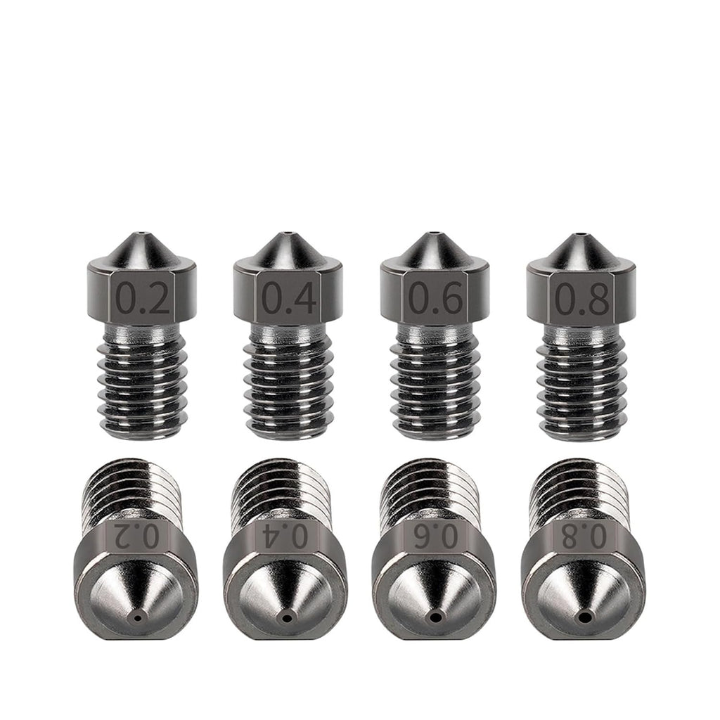 V6 Hardened Steel Nozzle, Compatible with E3D | Multi-size 3D printer hotend nozzle, 0.2-1.0mm for 1.75mm filament