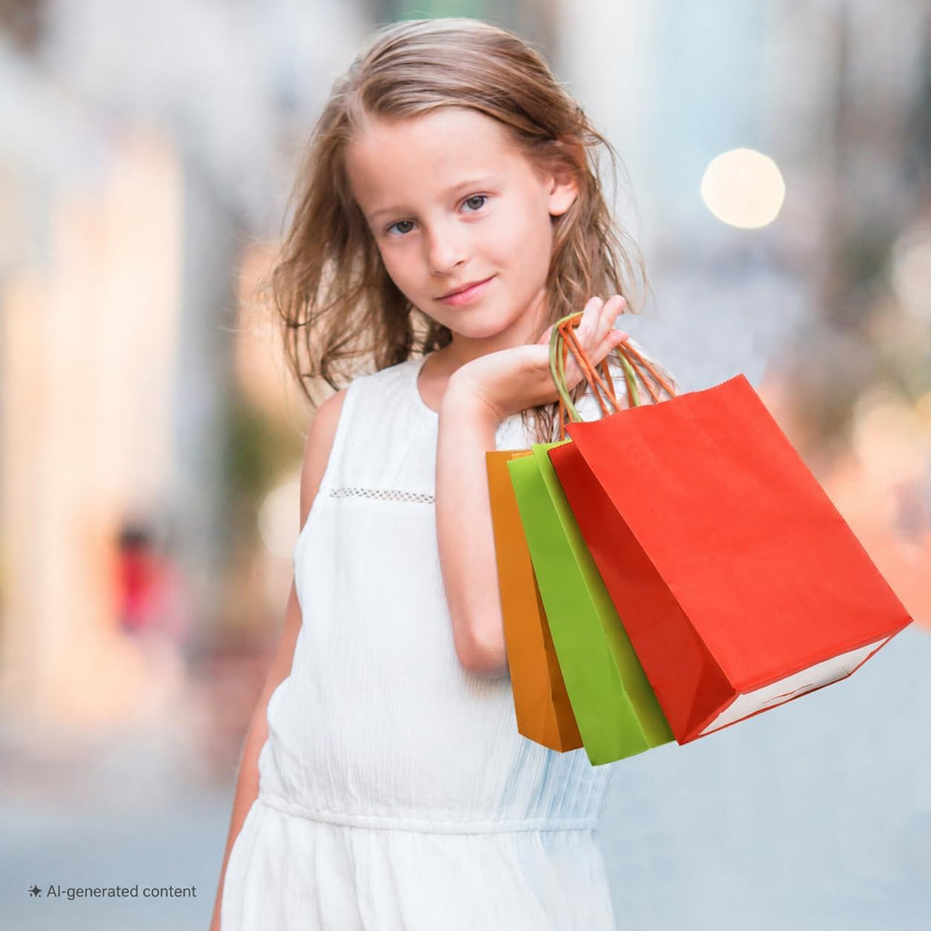 Paper Gift Bags with Handles, 32 Pack, 8.3" x 5.9" x 3.1"