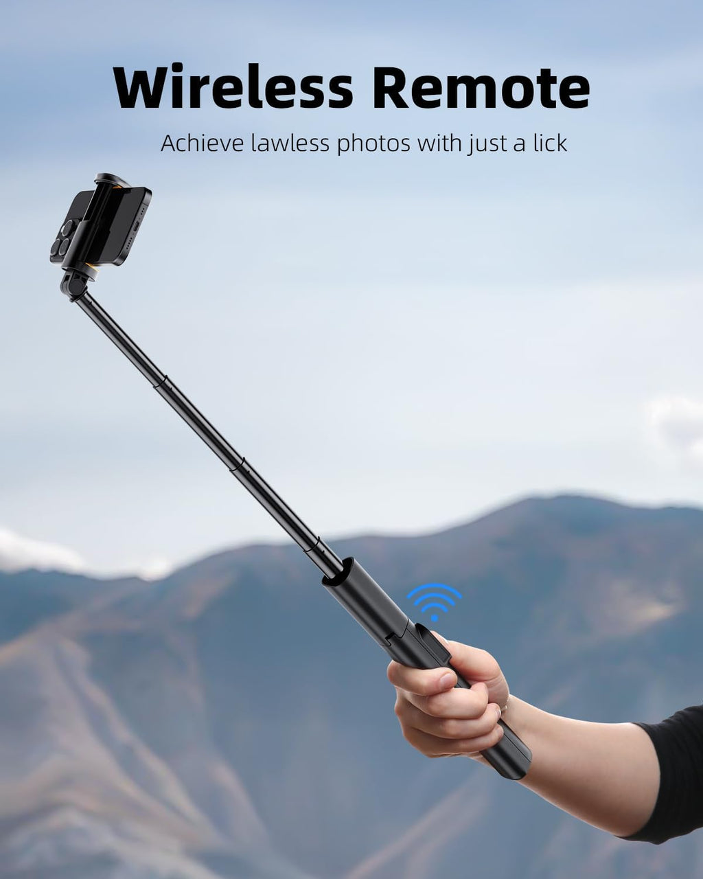 Selfie Stick Tripod for iPhone, 60" Lightweight Phone Tripod Stand with Wireless Remote, Extendable Selfie Stick for