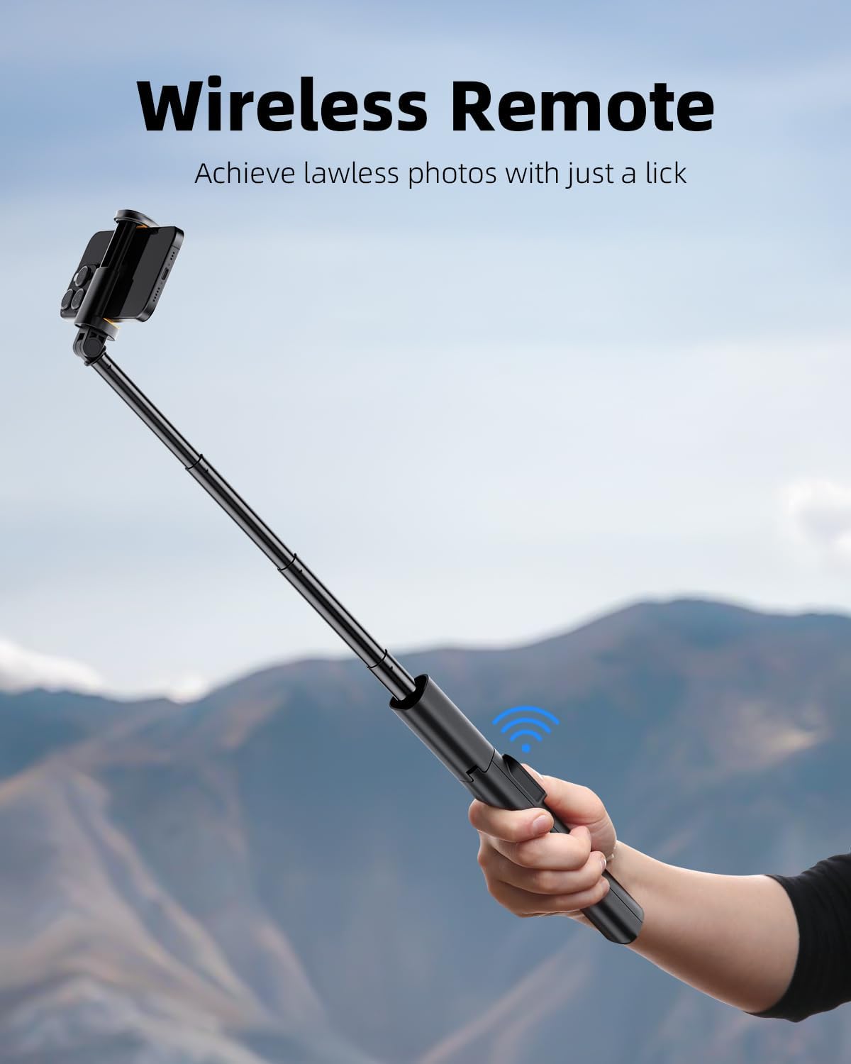 Selfie Stick Tripod for iPhone, 60" Lightweight Phone Tripod Stand with Wireless Remote, Extendable Selfie Stick for