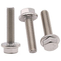 5/16-18 x 1 Serrated Flange Hex Head Bolts Screws, 304 Stainless Steel 18-8, Fully Threaded, Coarse Thread UNC, 12 pcs