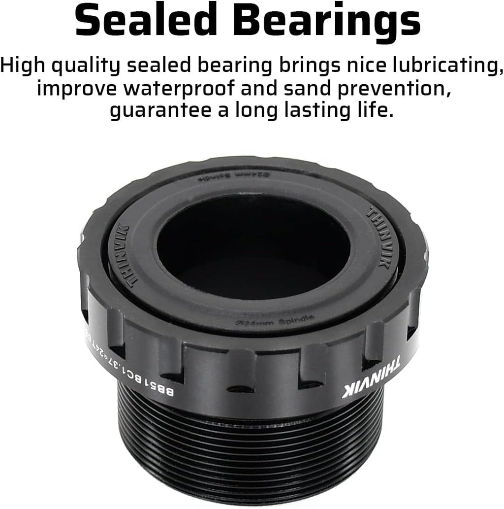 Thinvik Bottom Bracket, BSA 68-73mm English for 24mm Spindle Crank,Compatible with Shimano Crankset