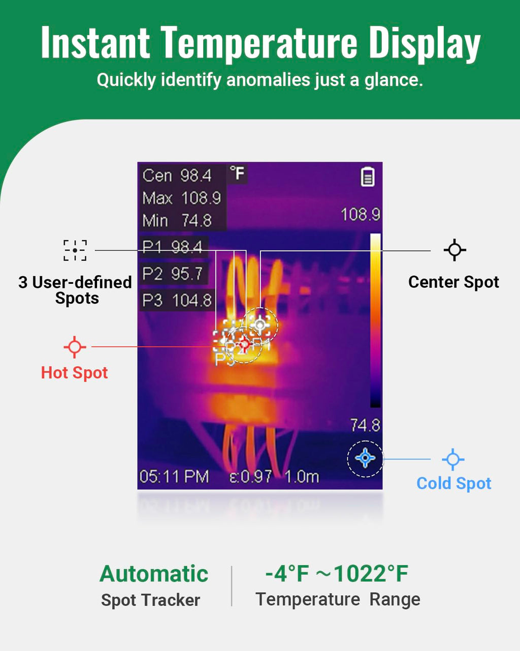 HSFTOOLS HF256 Thermal Imaging Camera, 256x192 IR Resolution Thermal Camera