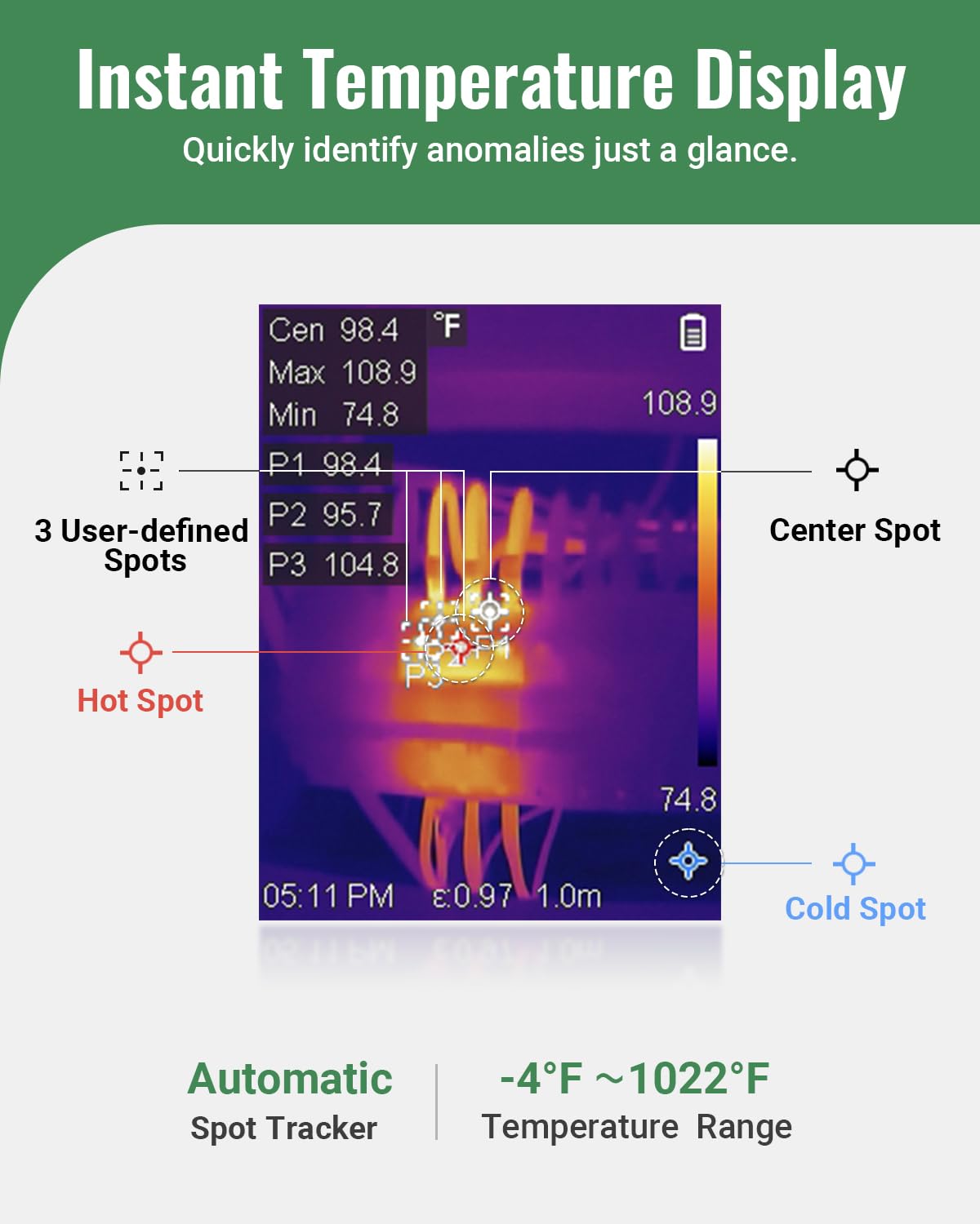 HSFTOOLS HF256 Thermal Imaging Camera, 256x192 IR Resolution Thermal Camera