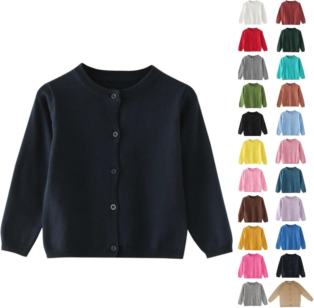 Girls Cardigan Sweater 2026 Fall Kids School Uniforms Cotton Button Down Toddler Sweaters Tops Winter Warm Jacket