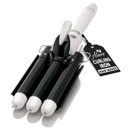 Three Barrel Curling Iron Wand Hair Waver with LCD Temperature Display - 1 Inch Ceramic Tourmaline Triple Barrels