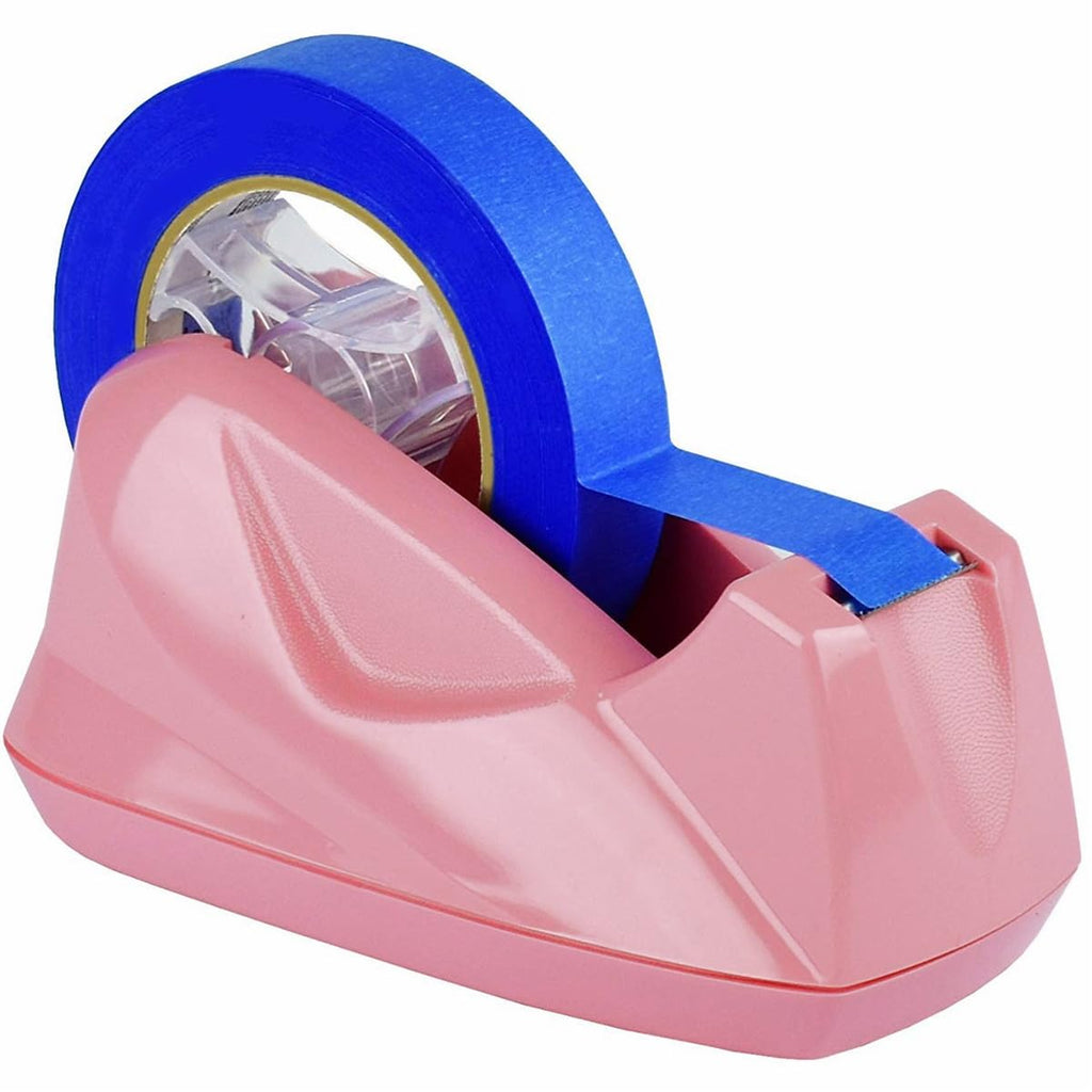 Desktop Tape Dispenser Jumbo Size, Non-Skid Base, Plastic, Pink