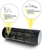 Foam Roller with Printed Exercises, 17.7'' x 6'' Lightweight EPE/PE