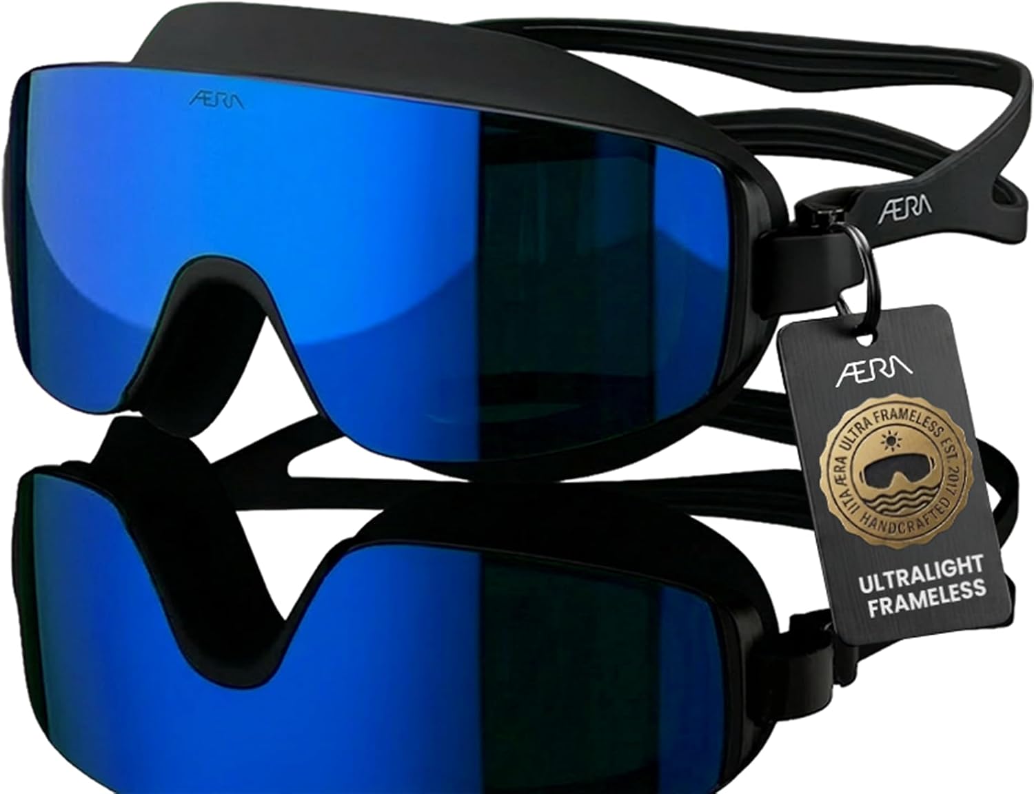 Frameless Ultralight Swim Goggle, Anti-Fog Nanotech Lens, 100% UV Protection, Surf, SUP, Jet Ski, Waterski, Open Water