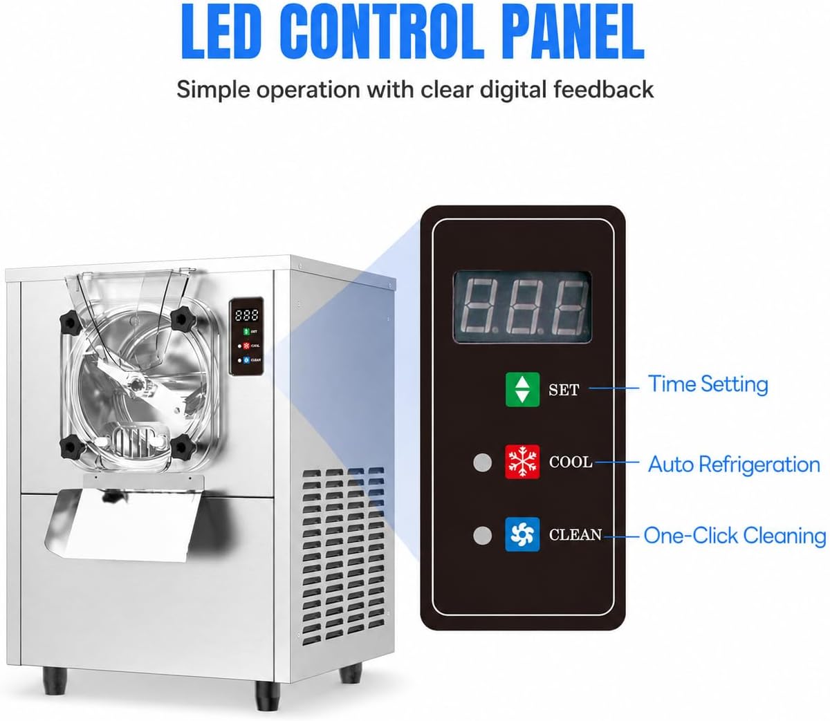 Commercial Hard Ice Cream Maker Machine 1400W 110V Gelato Machine