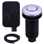 SINKINGDOM SinkTop Air Switch Kit with Chrome Long Button(Brass Cover) for Garbage Disposal