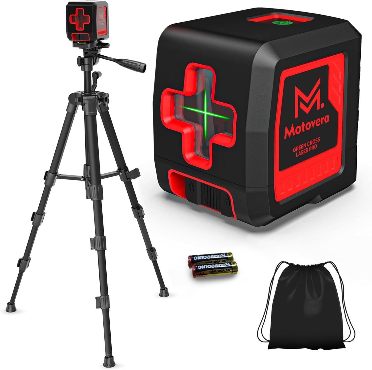 Self Leveling Laser Level 100ft, Green Cross Line with Tripod, 4 Brightness Modes & Pulse Function, Manual &