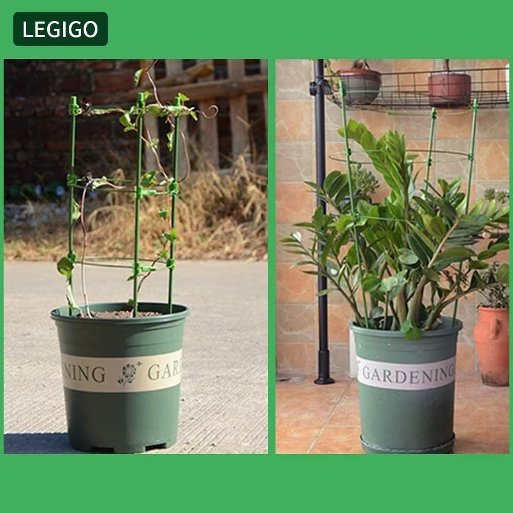 3 Packs Plant Support Cages Tomato Cage for Garden- 18 Inch Adjustable Garden Cucumber Trellis Plant Stakes, Trellis