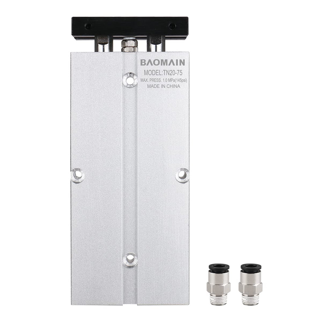BAOMAIN Double Rod Pneumatic Air Cylinder TN20x75 20mm Bore 75mm Stroke