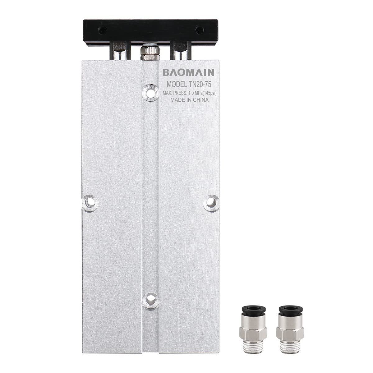 BAOMAIN Double Rod Pneumatic Air Cylinder TN20x75 20mm Bore 75mm Stroke
