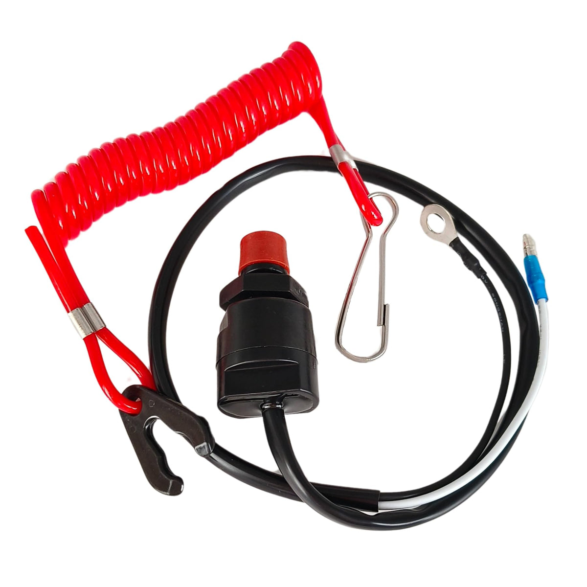 UanofCn 6E9-82575 Universal Kill Stop Switch and Lanyard Replace Yamaha Outboard 6 8 9.9 15 25 30 40 HP 2 Stroke 6E9-82575-02-00