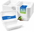 . 9x6 '' Compostable Clamshell Containers, 100 Pack, Eco-Friendly Disposable Takeout Food Boxes, Biodegradable To-Go