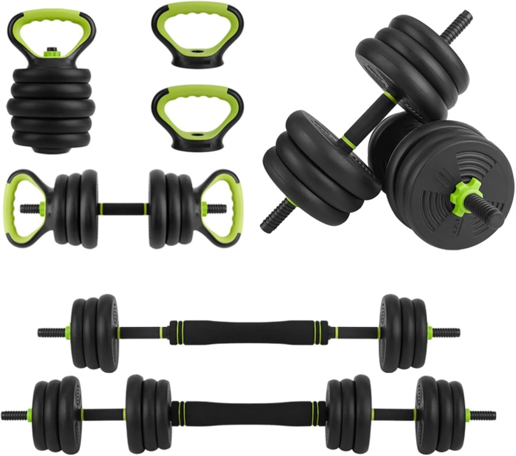 4-in-1 Adjustable Dumbbell Set, 30/44/66/88 Lbs Free Weights Set with Connector, Fitness Exercise Equipment Used As