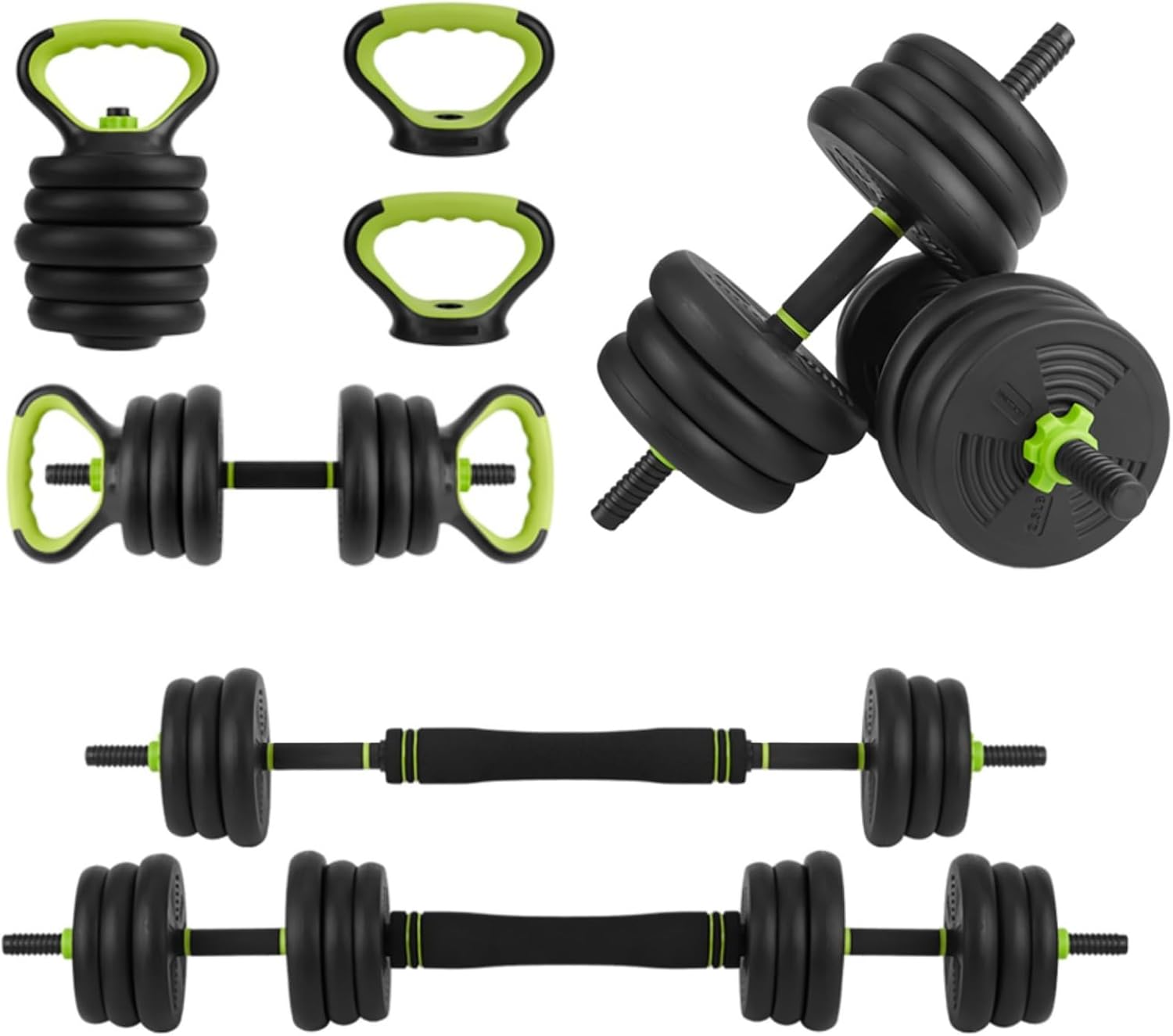 4-in-1 Adjustable Dumbbell Set, 30/44/66/88 Lbs Free Weights Set with Connector, Fitness Exercise Equipment Used As