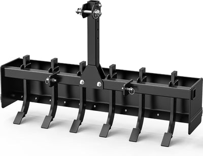 55" Box Blade Tractor Attachment Category 1 Cat 0 Scarifier Shank Great for Leveling, Grading, Landscaping