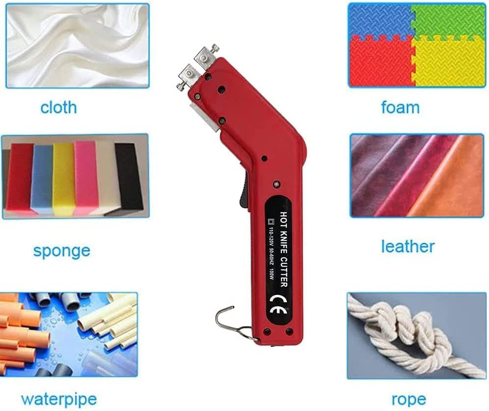 Handheld Hot Knife Fabric Cutter and Heat Sealer, Professional Hot Cutting Tool, with Cutter Foot