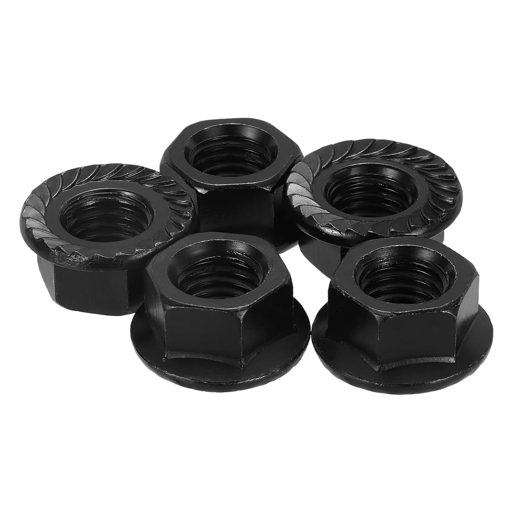 5Pcs Serrated Flange Hex Nuts 1/2"-13 UNC Carbon Steel