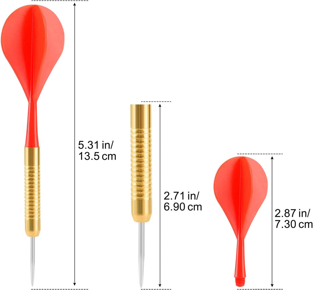 18 Pack Steel Tip Darts, 16 Grams Metal Tip Dart Set, Darts Metal Tip Set, Metal Darts for Dartboard
