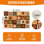 Plaid Pumpkin Maple Leaves Fall Placemats Set of 4