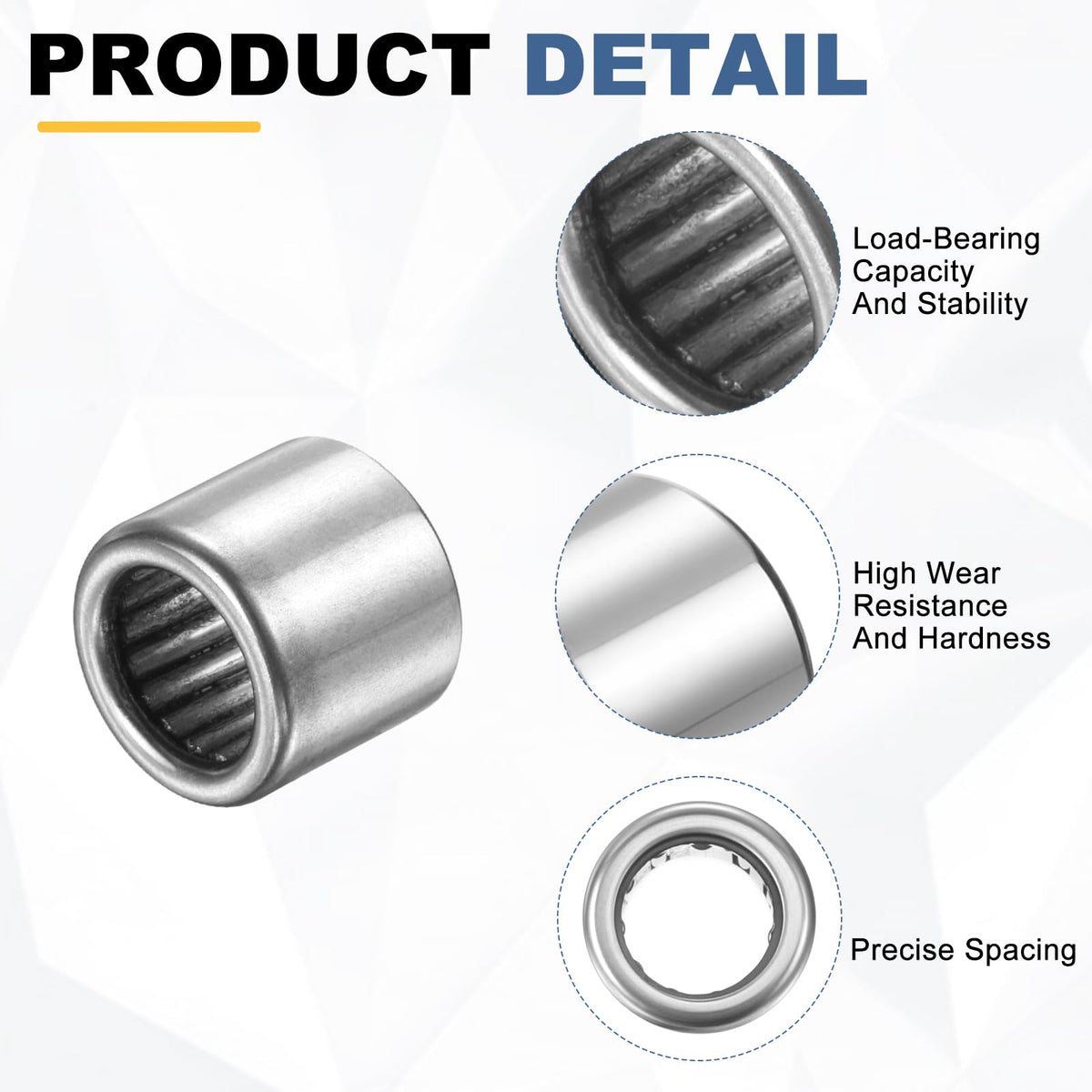 uxcell 4 Pcs B68 Needle Roller Bearings, 3/8" Bore 9/16" OD 1/2" W
