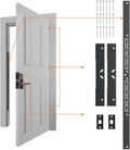 Door Armor MAX Reinforcement Single Door Security Kit, Black | 5-Piece Door Reinforcement Set for Jamb, Frame &